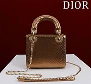 Okify Dior Lady Diana Three Grid Snakeskin In Bronze 17x15x7cm  - 2