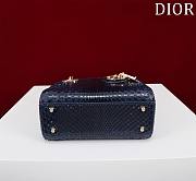 Okify Dior Lady Diana Three Grid Snakeskin In Dark Blue 17x15x7cm  - 4