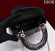 Okify Dior Lady Diana Three Grid Snakeskin In Black 17x15x7cm  - 5