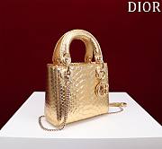 Okify Dior Lady Diana Three Grid Snakeskin In Gold 17x15x7cm  - 5