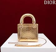 Okify Dior Lady Diana Three Grid Snakeskin In Gold 17x15x7cm  - 4