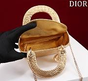 Okify Dior Lady Diana Three Grid Snakeskin In Gold 17x15x7cm  - 2