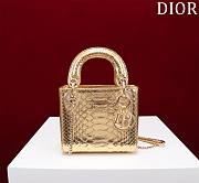 Okify Dior Lady Diana Three Grid Snakeskin In Gold 17x15x7cm  - 1