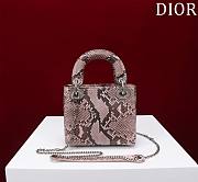 Okify Dior Lady Diana Three Grid Snakeskin 17x15x7cm 19483 - 3