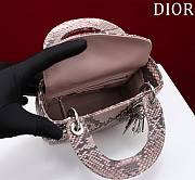 Okify Dior Lady Diana Three Grid Snakeskin 17x15x7cm 19483 - 2