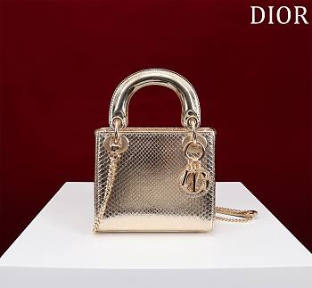 Okify Dior Lady Diana Three Grid Snakeskin 17x15x7cm 19484