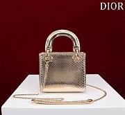 Okify Dior Lady Diana Three Grid Snakeskin 17x15x7cm 19484 - 2