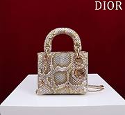 Okify Dior Lady Diana Three Grid Snakeskin 17x15x7cm 19485 - 1