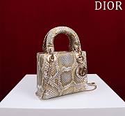 Okify Dior Lady Diana Three Grid Snakeskin 17x15x7cm 19485 - 5