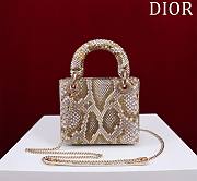 Okify Dior Lady Diana Three Grid Snakeskin 17x15x7cm 19485 - 3