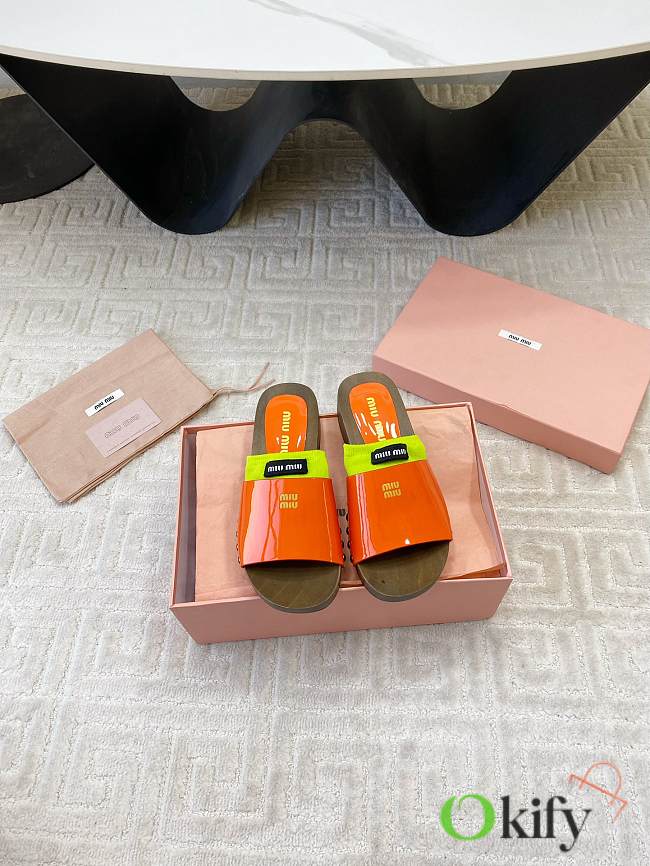 Okify MiuMiu Wooden Slippers In Orange EU35-42  - 1