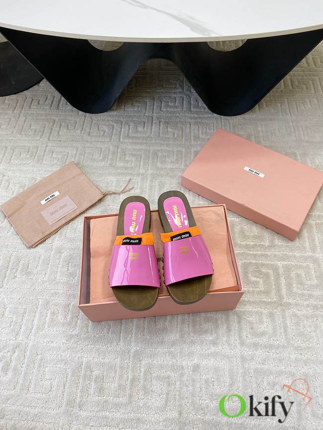 Okify MiuMiu Wooden Slippers In Pink EU35-42  - 1