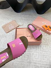 Okify MiuMiu Wooden Slippers In Pink EU35-42  - 4