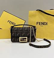 Okify Fendi Mini FF Baguette Brown Bag 18x7x11cm - 1