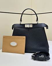 Okify Fendi Peekaboo ISeeU Medium Bag In Black 33x12x25cm - 1