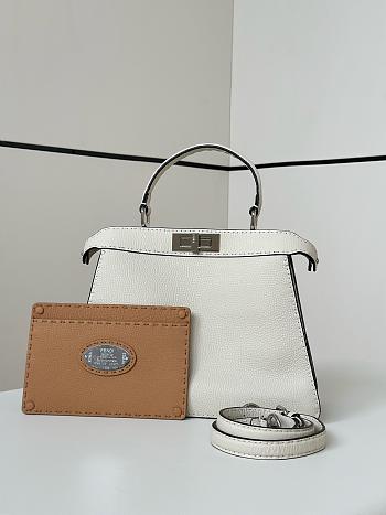 Okify Fendi Peekaboo ISeeU Medium Bag In White 33x12x25cm