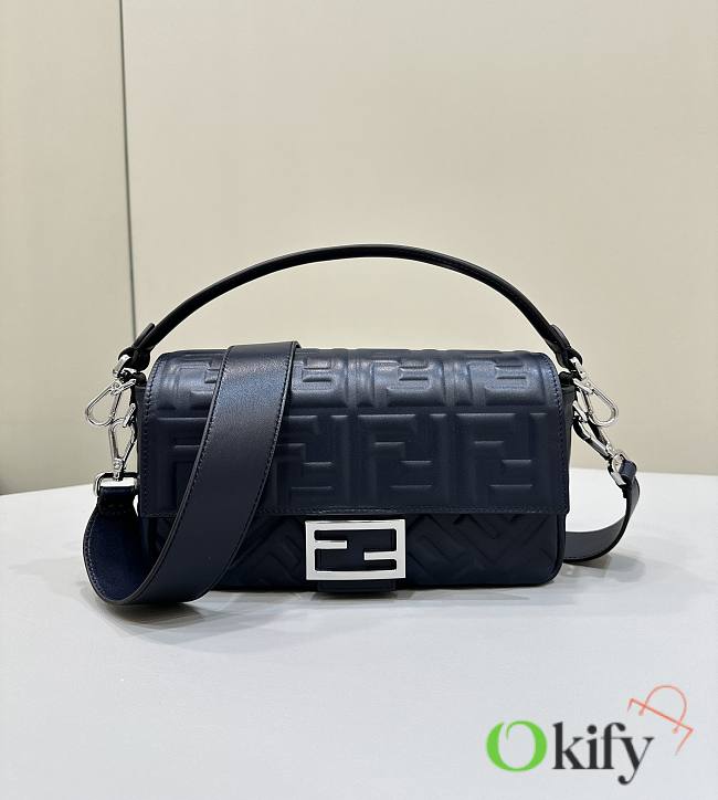 Okify Fendi Baguette Bag In Dark Blue 27x5x15cm - 1