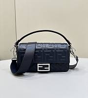 Okify Fendi Baguette Bag In Dark Blue 27x5x15cm - 1