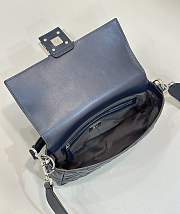 Okify Fendi Baguette Bag In Dark Blue 27x5x15cm - 3