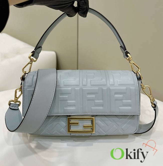 Okify Fendi Baguette Bag In Light Blue 27x5x15cm - 1