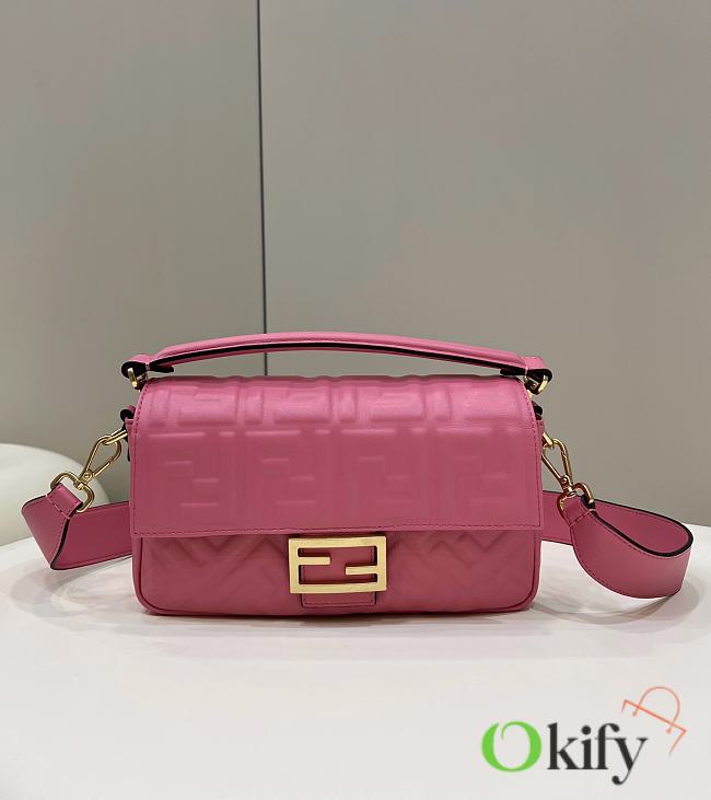 Okify Fendi Baguette Bag In Pink 27x5x15cm - 1