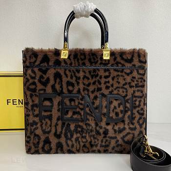 Okify Fendi Mink Velvet Sunshine Tote Bag 35x17x31cm