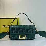 Okify Fendi Green Crystal Baguette Bag 27x15x6cm  - 1