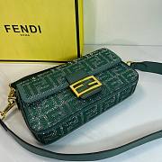 Okify Fendi Green Crystal Baguette Bag 27x15x6cm  - 4