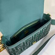 Okify Fendi Green Crystal Baguette Bag 27x15x6cm  - 5