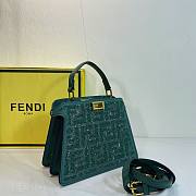 Okify Fendi Green Crystal Peekaboo ISeeU Bag 20x15x11cm  - 5