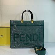 Okify Fendi Green Crystal Sunshine Tote Bag 35x31x13cm  - 1