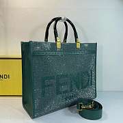 Okify Fendi Green Crystal Sunshine Tote Bag 35x31x13cm  - 5