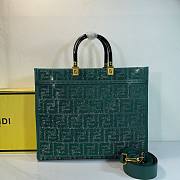 Okify Fendi Green Crystal Sunshine Tote Bag 35x31x13cm  - 2