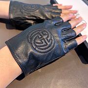 Okify Gucci Black Leather Fingerless Gloves 19526 - 1