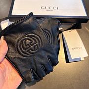 Okify Gucci Black Leather Fingerless Gloves 19526 - 5