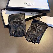 Okify Gucci Black Leather Fingerless Gloves 19526 - 6