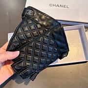 Okify Chanel Black Leather Fingerless Gloves 19527 - 5