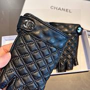 Okify Chanel Black Leather Fingerless Gloves 19527 - 2