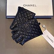 Okify Chanel Black Leather Fingerless Gloves 19528 - 3