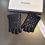 Okify Chanel Black Leather Fingerless Gloves 19528 - 2