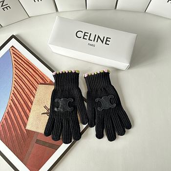 Okify Celine Black Wool Gloves 19537