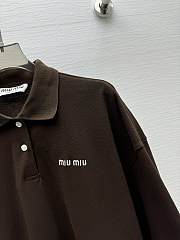 Okify MiuMiu Brown Polo T-shirt  - 3