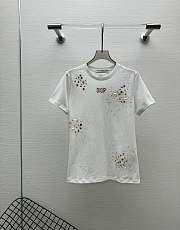 Okify Dior White Sequin T-shirt SML  - 1