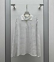 Okify MiuMiu White Horizontal Polo T-shirt  - 1