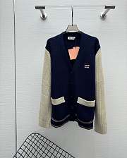 Okify MiuMiu Wool Dark Blue Jacket - 1