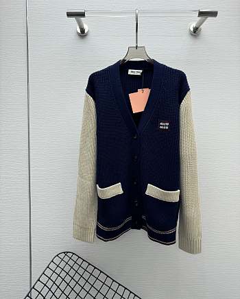 Okify MiuMiu Wool Dark Blue Jacket