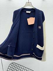 Okify MiuMiu Wool Dark Blue Jacket - 5