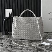 Okify Bottega Veneta Medium Andiamo Intrecciato Leather Tote Bag In Grey Gray 32x24x12cm - 2