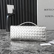 Okify Botega Veneta Andiamo Clutch Metallic Bag In Silver 31x13x3cm - 6