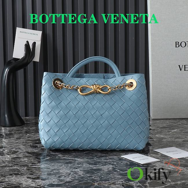 Okify Bottega Veneta Small Andiamo Chain Bag In Light Blue 25x22x10.5cm  - 1